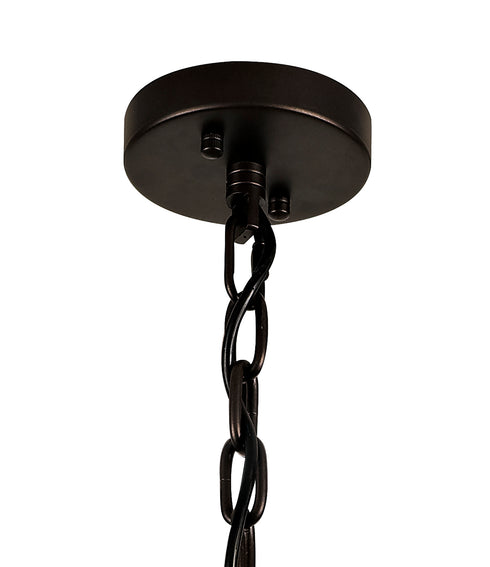 Burnaby Round Pendant /Semi Flush 5 Light Brown Oxide Small
